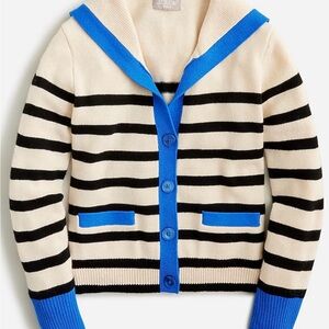 J.Crew Cashmere sailor-collar cardigan sweater in stripe